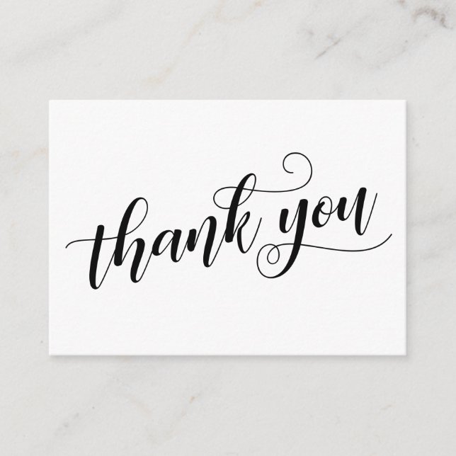 Tack Elegant Typography Wedding Favor Tilläggskort (Framsida)