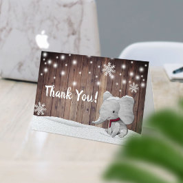 Tack Elephant Boy Rustic Winter Snöflingor