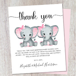 Tack Elephant Twin Girls Baby Shower
