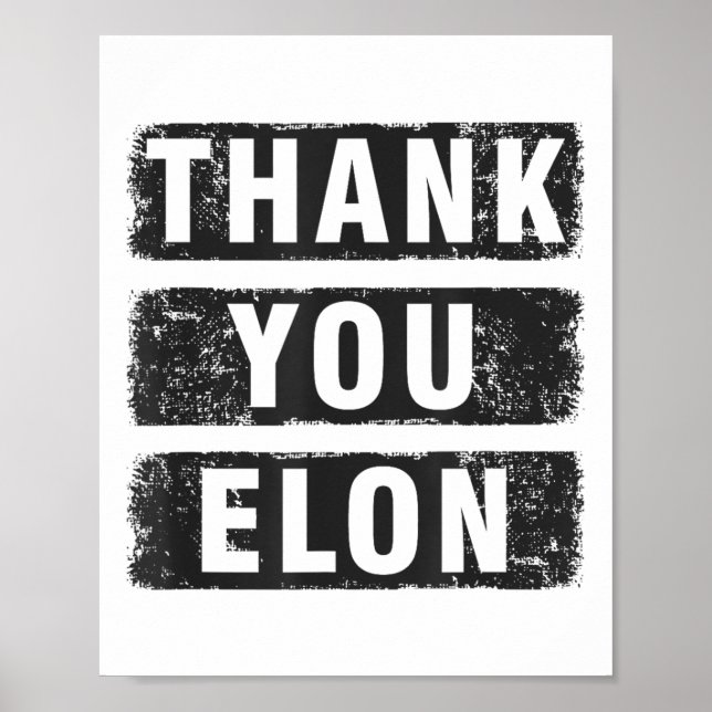Tack Elon Poster (Framsidan)