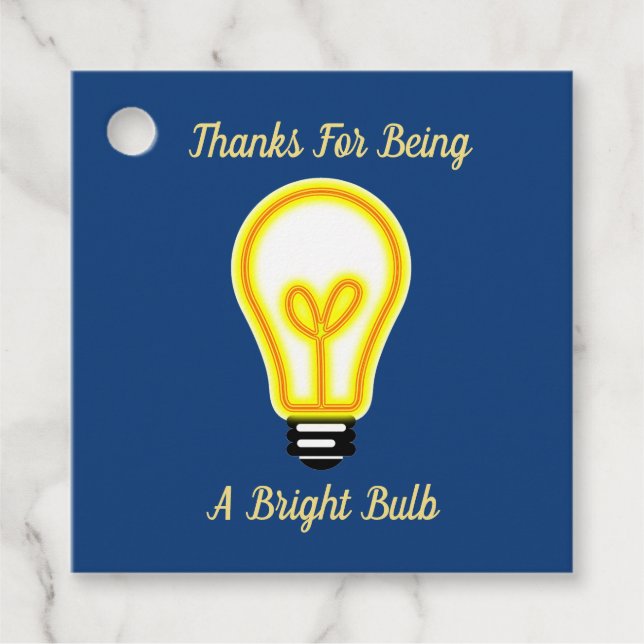 Tack Employee Bright Bulb Recognition Gåvor Etiketter (Framsida)