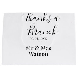 Tack en brunch efter bröllop namn datum enkel