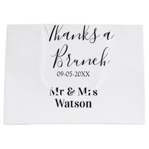 Tack en brunch efter bröllop namn datum enkel