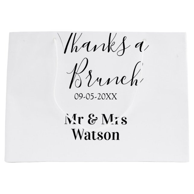 Tack en brunch efter bröllop namn datum enkel  (Framsidan)