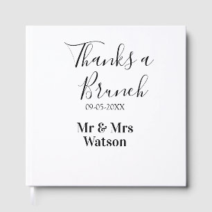 Tack en brunch efter bröllop namn datum enkel gästböcker