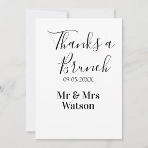Tack en brunch efter bröllop namn datum enkel  inbjudningar