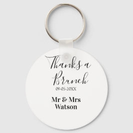 Tack en brunch efter bröllop namn datum enkel nyckelring