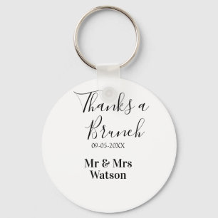 Tack en brunch efter bröllop namn datum enkel nyckelring