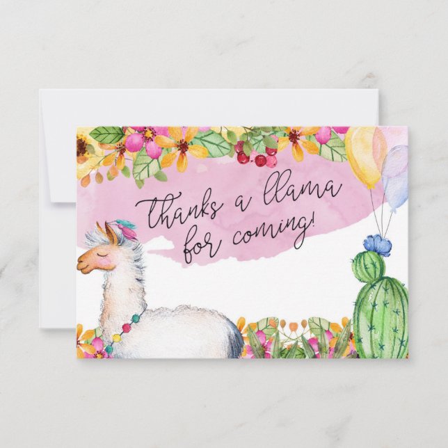 Tack en Llama för kommande! Kort (Framsida)