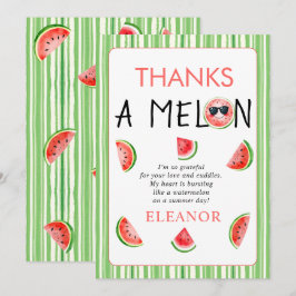Tack en melon vattenfärg vattenmelon 1-årsdag kort