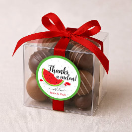 Tack en Melon Vattenmelon Tack Tag Runt Klistermärke