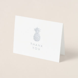 Tack   Endast ananas Silver Folierat Kort