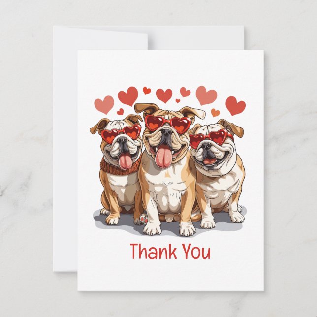 Tack English Bulldog Kort (Framsida)