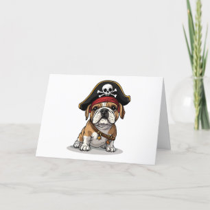 Tack English Bulldog Skull Kort