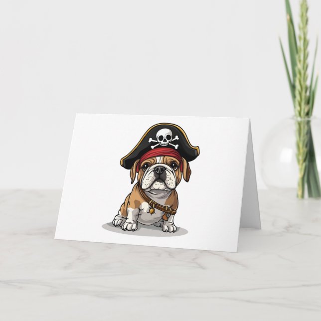 Tack English Bulldog Skull Kort (Framsida)
