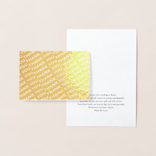 Tack enkel minimal typografi med minimala minimala folierat kort