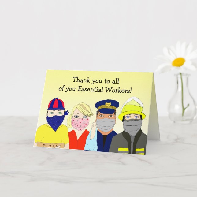 Tack Essential Workers Kort (Liten växt)