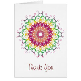 Tack. Etnisk mandala. Hälsningskort