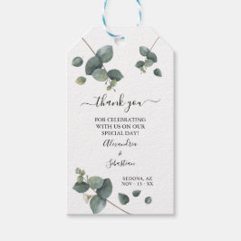 Tack Eucalyptus Greenery Wedding Favor Presentetikett