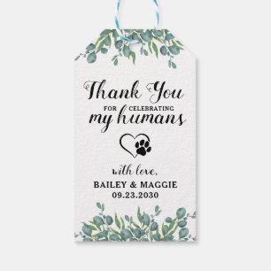 Tack Eucalyptus Pet Hund Treat Wedding Favor Presentetikett
