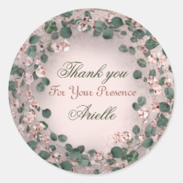 Tack Eukalyptus Födelsedags Mint Grönska Pulver Runt Klistermärke