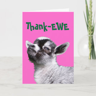 Tack- EWE-miniatyrkort för Goat Card Tack Kort
