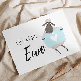 Tack Ewe Sheep Blue med hjärta