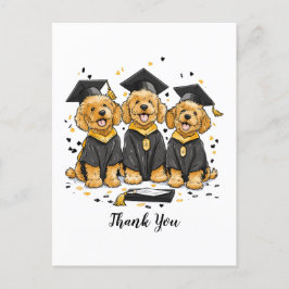Tack Examens Goldendoodle Hundar Vykort
