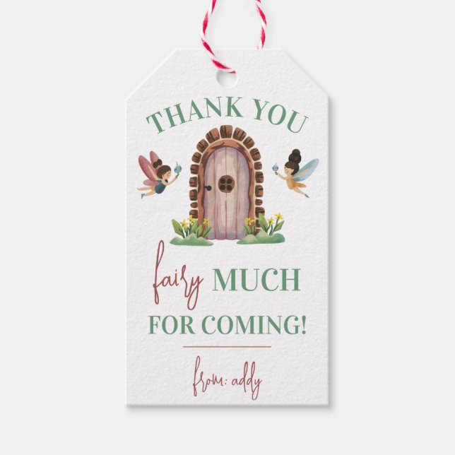 Tack Fairy Mycket! Fairy Garden House Presentetikett (Framsidan)