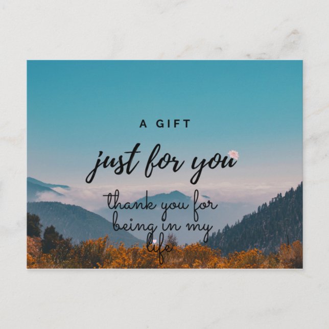 Tack, familj och kärlek-kort. vykort (Framsida)