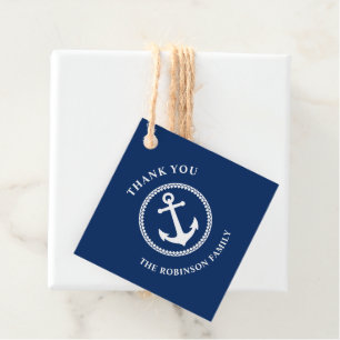 Tack Familjens Namn Nautical Sea Anchor-flotta Gåvor Etiketter
