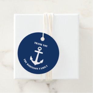 Tack Family Namn Boat Anchor Navy Blue Gåvor Etiketter