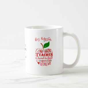 Tack fantastisk lärare Mugg – Röd Word Art Äpple