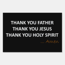 Tack Far, Jesus, Heliga Spirit Yard-skylt