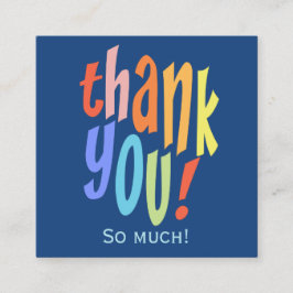 Tack färggrafik typografi fyrkantigt visitkort