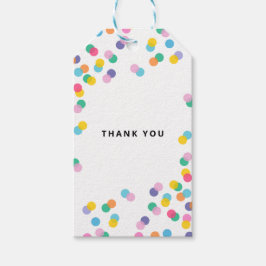 Tack färglös konfetti presentetikett