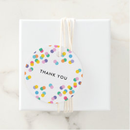 Tack färglöst konfetti Polka dots Gåvor Etiketter