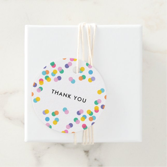 Tack färglöst konfetti Polka dots Gåvor Etiketter (På plats)