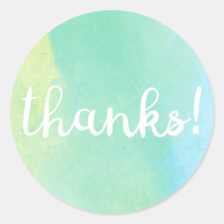 Tack! Fäst Runt Klistermärke