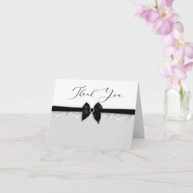 Tack, Faux Black Bow/Ribbon, Jewel Pin Kort (Orkide)