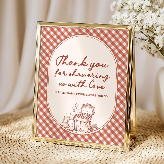 Tack Favor Baby Q BBQ Par Baby Shower Poster (Skapare uppladdad)