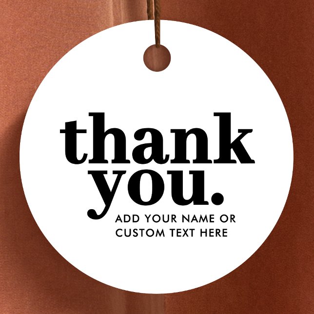 Tack Favor Etiketter | Retro Svart och Vitt (Skapare uppladdad)