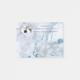 Tack Favor Mint Navy Grått Marble Post-it Block