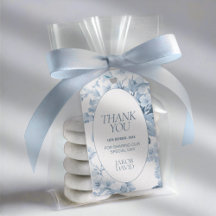 Tack Favor Tag, Blue Toile De Jouy