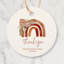 Tack Favor Tags Earth Tone Boho Rainbow Gåvor Etiketter