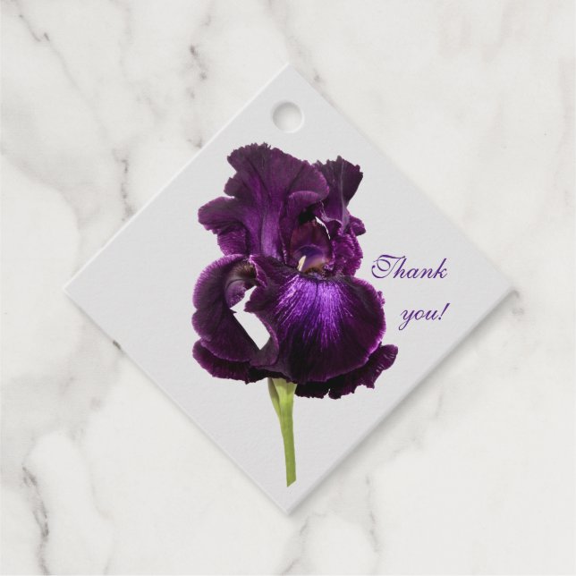 Tack Favoritkort Lila Iris Gåvor Etiketter (Framsida)
