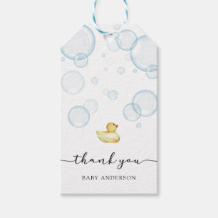 Tack-favorittagg för Rubber Anka Baby Shower Presentetikett