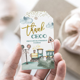 Tack-favorittagg för tåg Boy 2:a födelsedagen Presentetikett