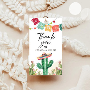Tack Fiesta Cactus Watercolor Shower Favor Presentetikett