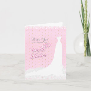 Tack - Fin Rosa Satin Religiösa Kort